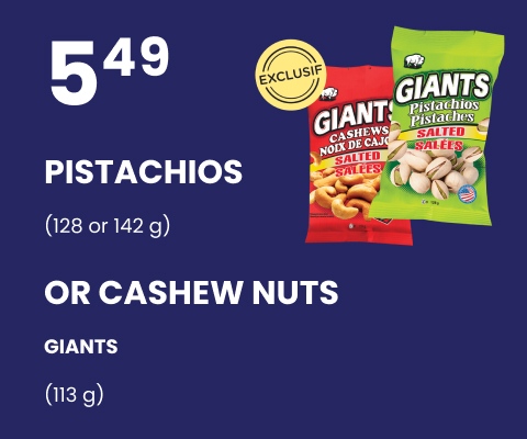 Pistachios or cashew nuts