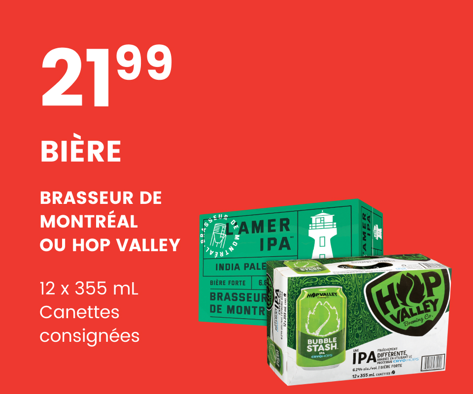 bière brasseur de montréal ou hop valley