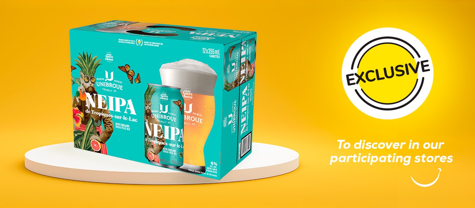 Exclusive NEIPA de Tropiques-sur-le-Lac 12-pack promotion.