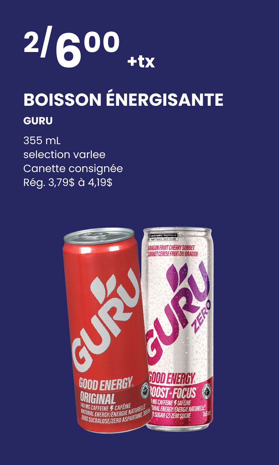 Boisson Energisante Guru